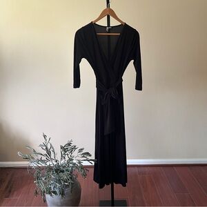 Black Midi Wrap Dress